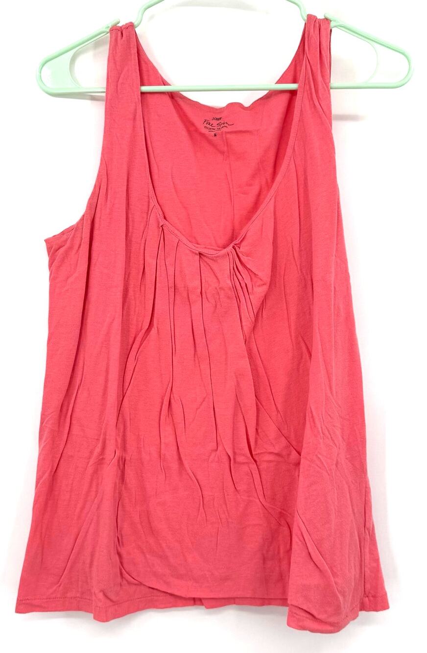 J. Crew Size Medium Fine‎ Spun Pink Tank Top Shirt Blouse Cotton Modal Blend